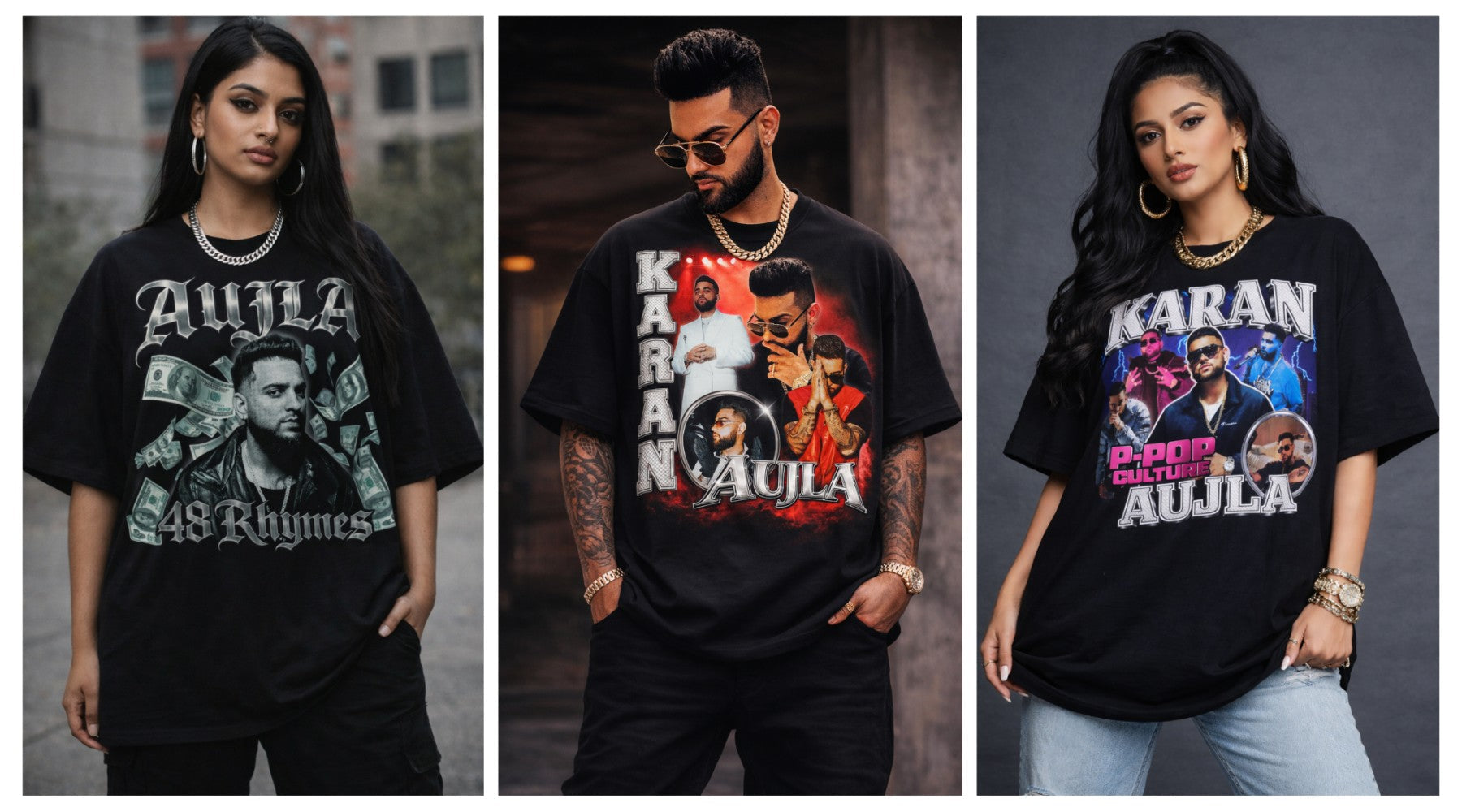 Karan Aujla representing Punjabi hip hop and the global desi streetwear wave with bold cultural style