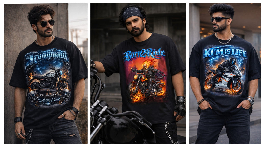 Riot Threadz biker bootleg vintage moto streetwear T-shirt with bold graphic inspired by motorcycle culture.