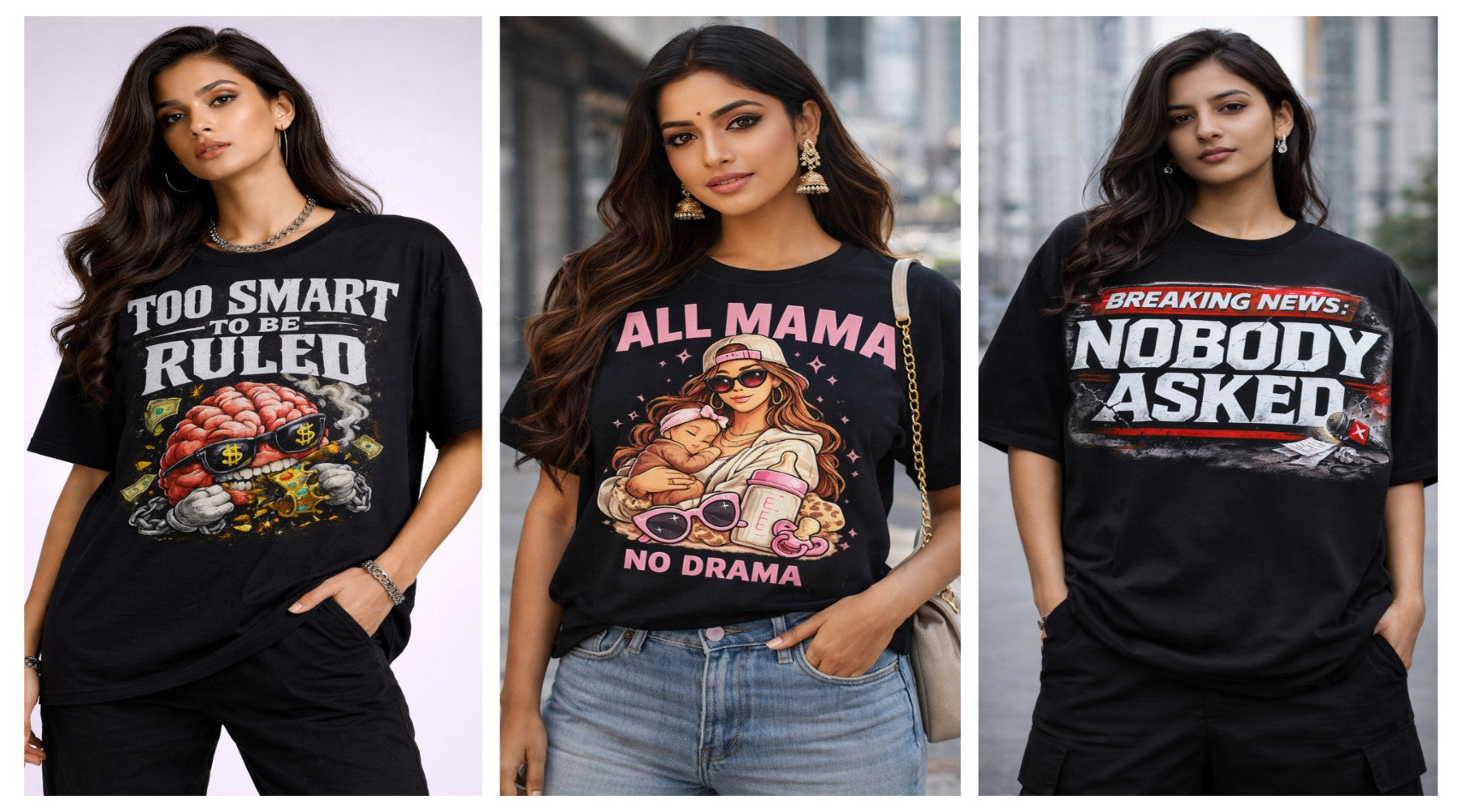 Typography and slogan oversized T-shirt in modern streetwear style