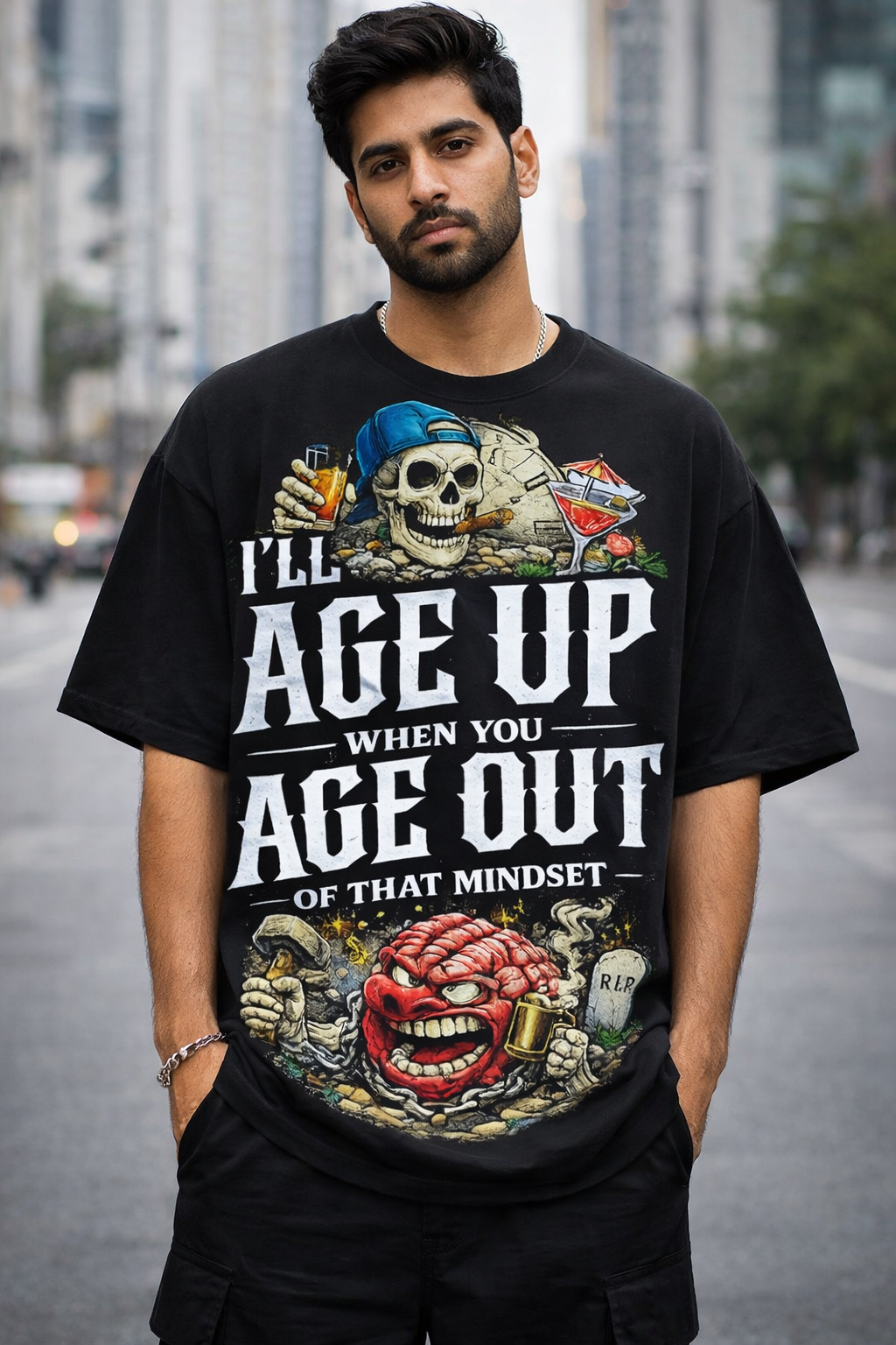 Entwachse dieser Denkweise Oversized Unisex Klassisches T-Shirt