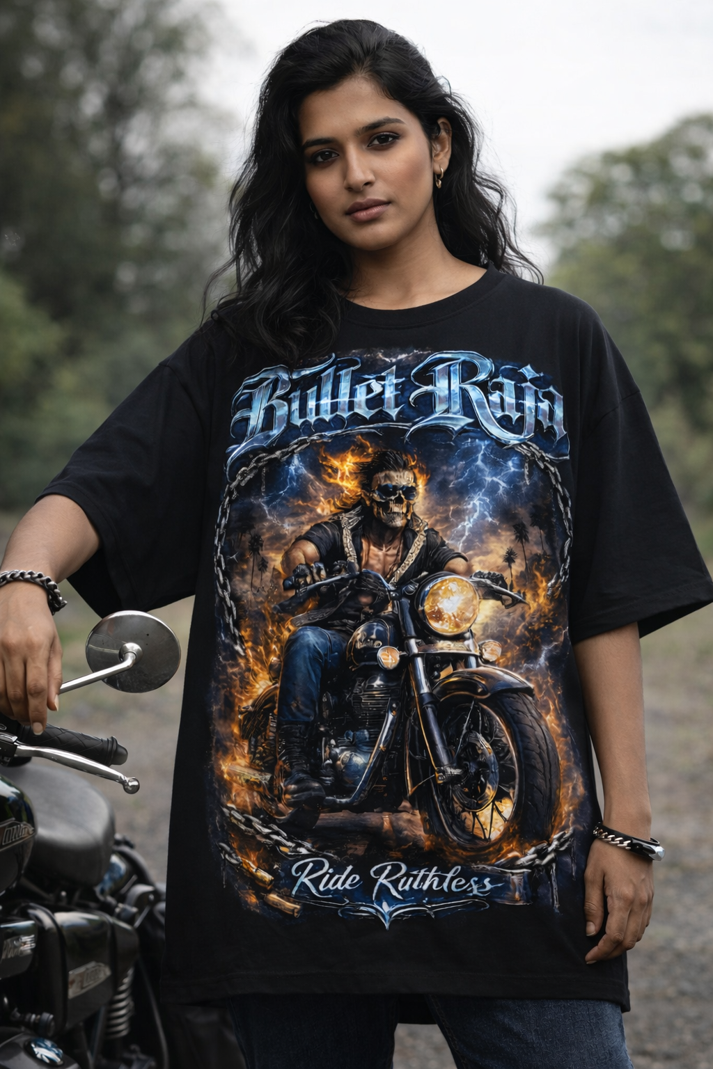 Bullet Raja Biker Bootlegged Style T-Shirt