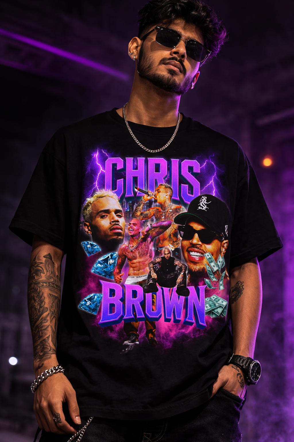 Chris Brown Unisex Oversize Klassisches T-Shirt