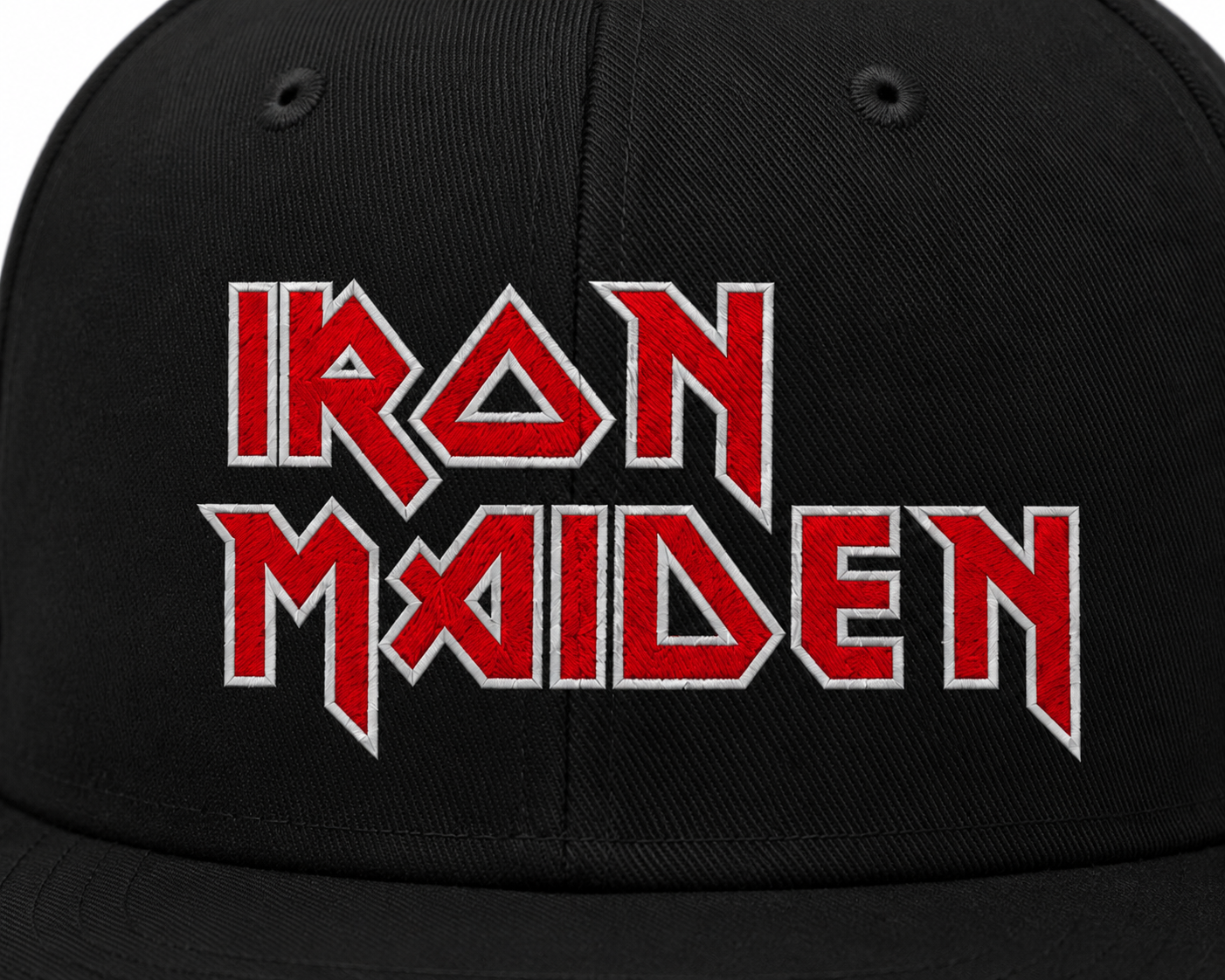 Iron Maiden Unisex Snapback Cap With Red Pointed Cuts Crest Design 
