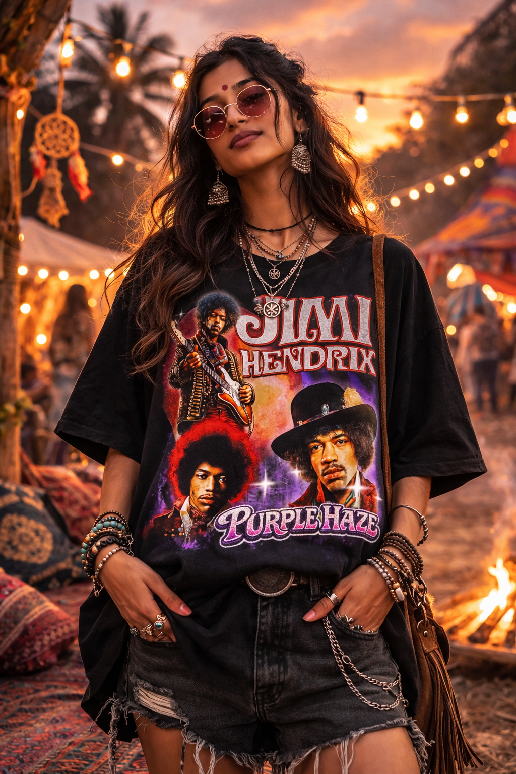 Jimi Hendrix Legends Unisex Oversized Classic T-Shirt