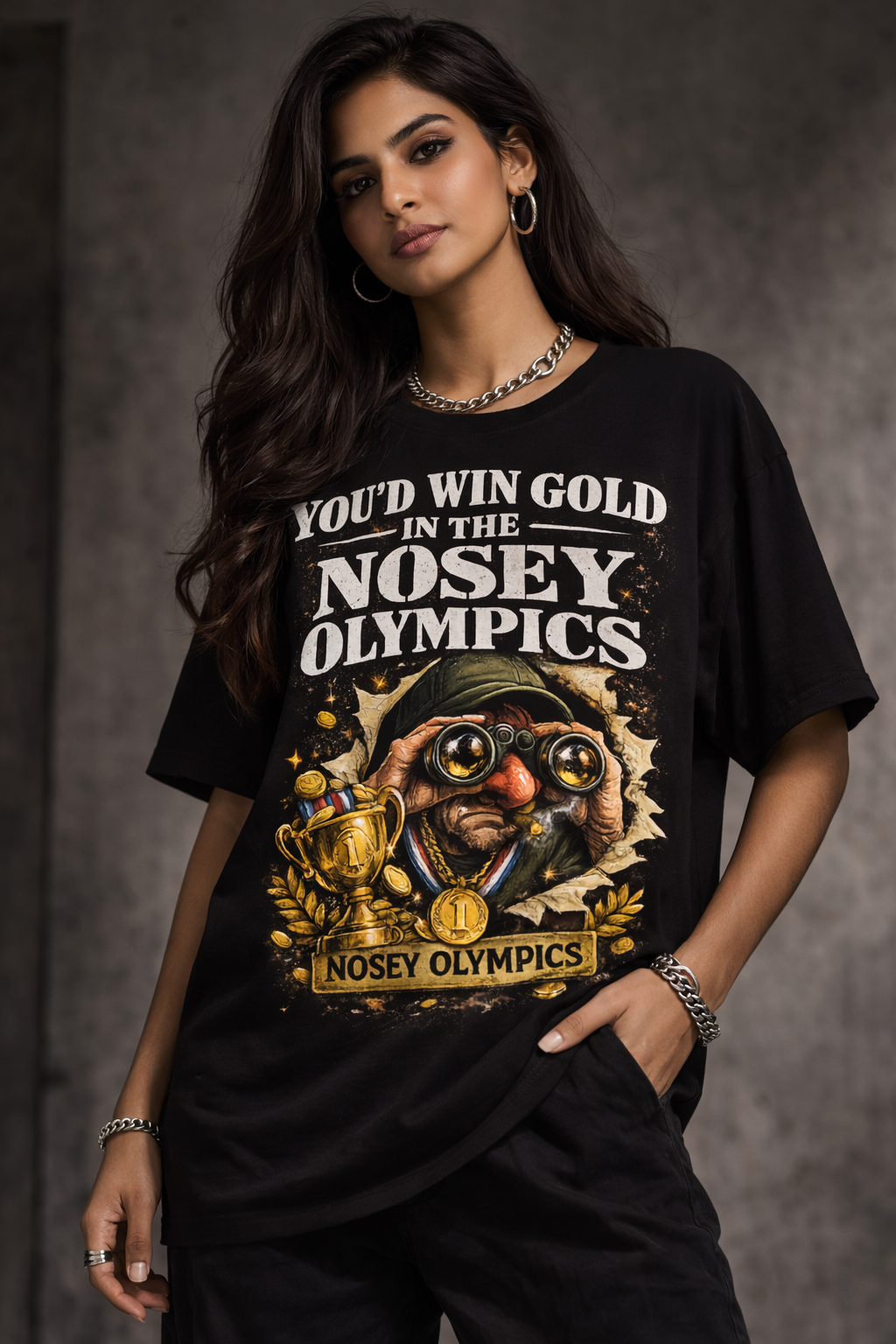 Nosey Olympics Unisex Oversized Classic T-Shirt