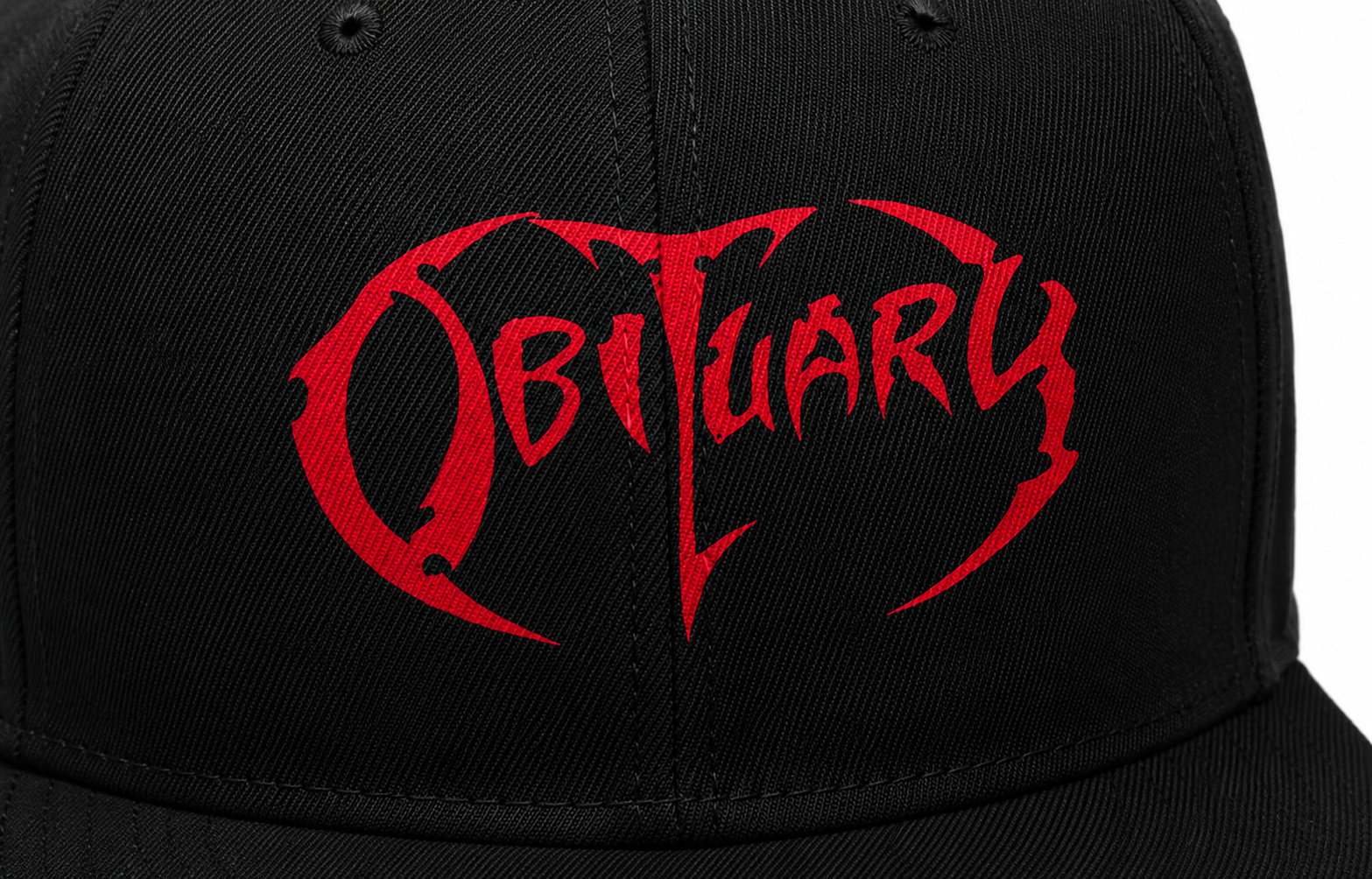 Obituary Unisex Snapback With Blood Red Cracked Texture Design 
