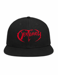 Obituary Unisex Snapback With Blood Red Cracked Texture Design 
