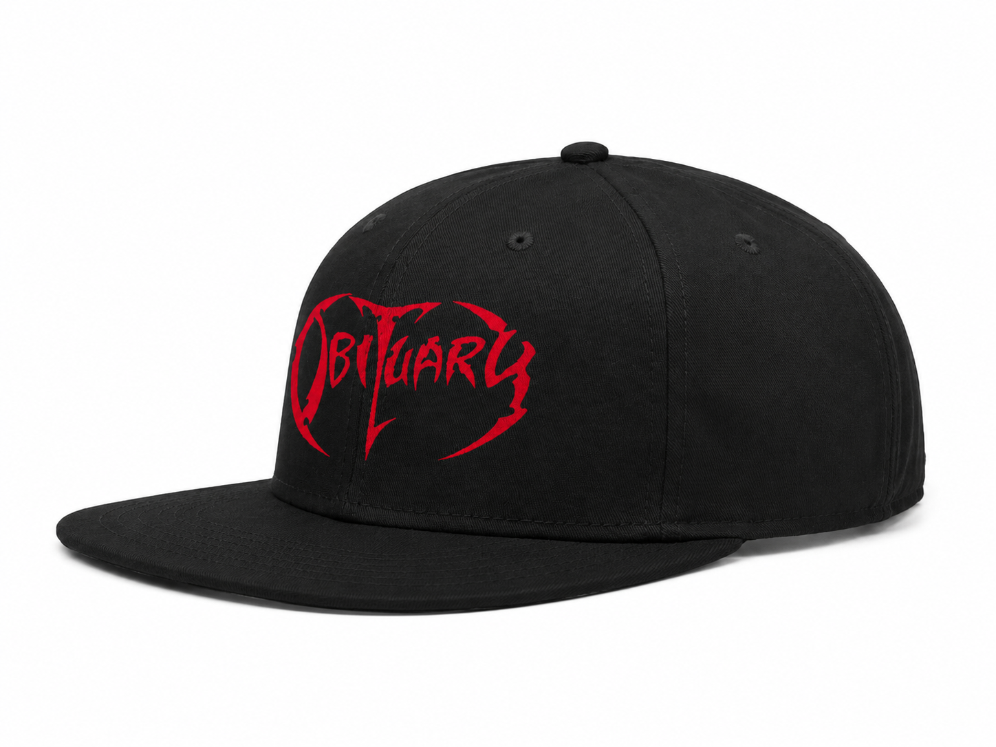 Obituary Unisex Snapback With Blood Red Cracked Texture Design 
