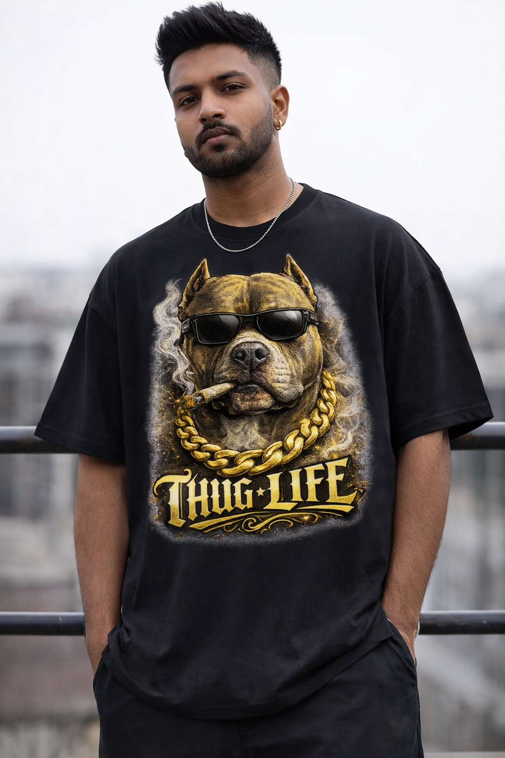 Thug Life Mops Unisex Oversized Klassisches T-Shirt