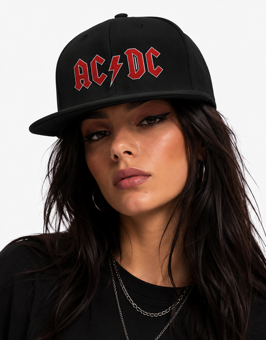 AC/DC Unisex Snapback Cap With Blood Red Lightning Bold Design 
