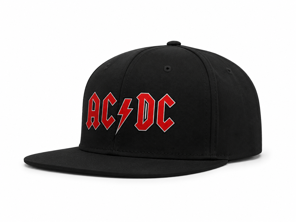 AC/DC Unisex Snapback Cap With Blood Red Lightning Bold Design 