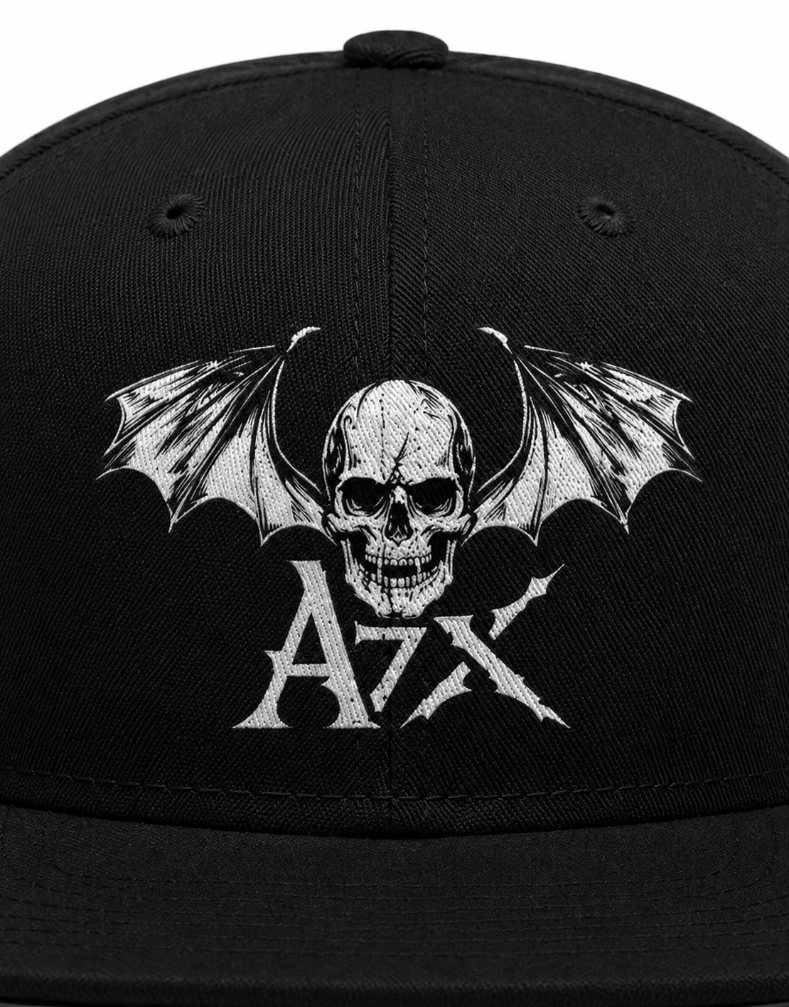 Avenged Sevenfold Unisex Snapback Cap With White Deathbat Skull Design
