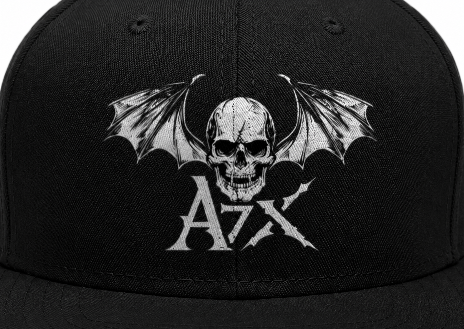 Avenged Sevenfold Unisex Snapback Cap With White Deathbat Skull Design
