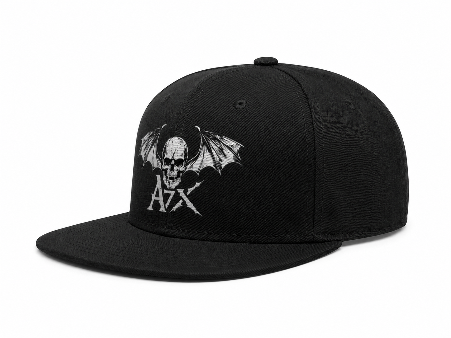 Avenged Sevenfold Unisex Snapback Cap With White Deathbat Skull Design

