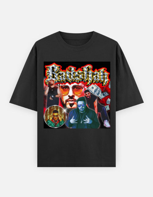 Badshah metallic grunge desi hip hop unisex oversized graphic t-shirt front with bold graffiti design and rebellious energy.
