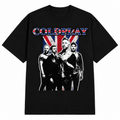 Cold Play Unisex Oversized Graphic T-Shirt Union Jack Vintage Band Collage Design Front 