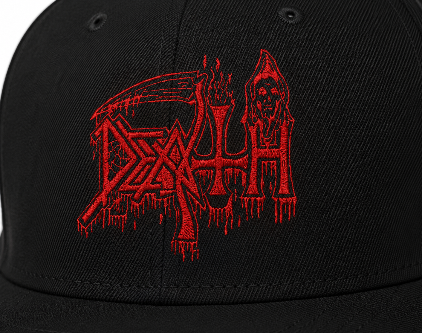  Death Band Unisex Snapback With Red Jagged Blade Design 
