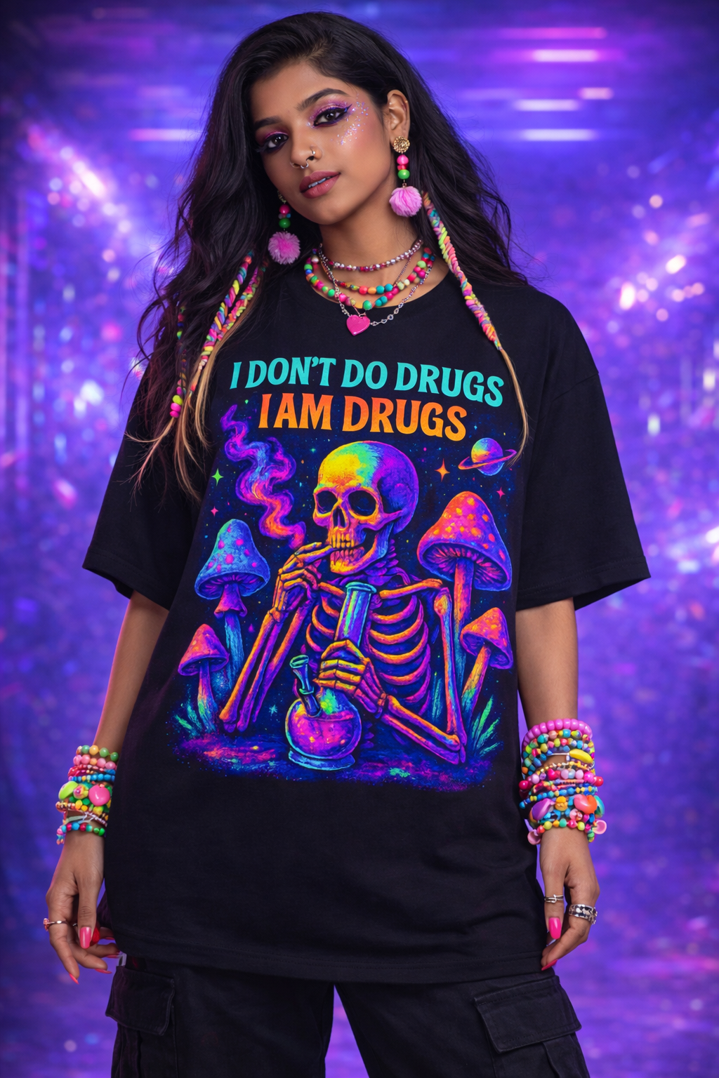 Psychedelisches Psytrance T-Shirt mit Aufdruck