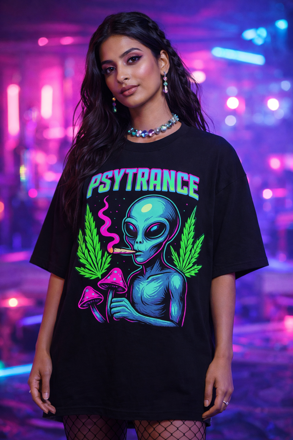 Psytrance Unisex Oversized Klassisches T-Shirt