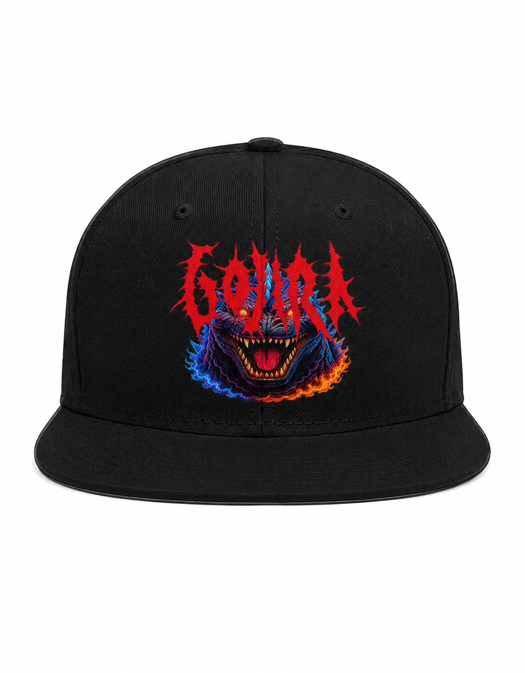 Gojira Unisex Snapback Cap With Inferno Red Demonic Whale Beast Design 

