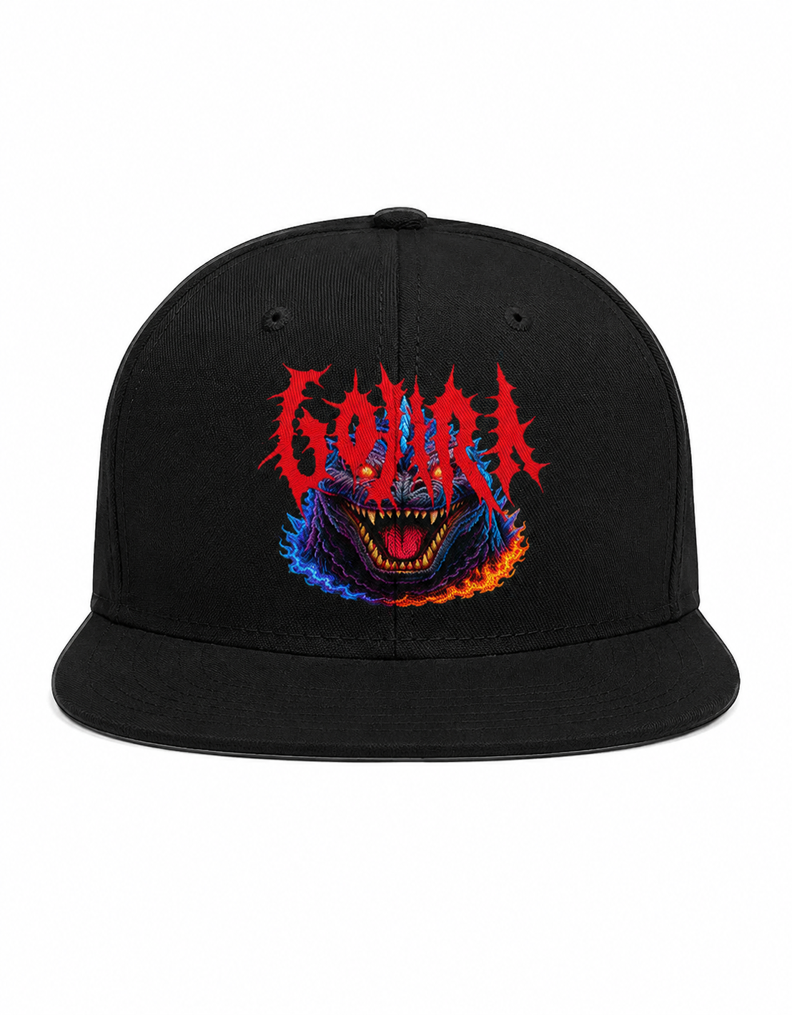 Gojira Unisex Snapback Cap With Inferno Red Demonic Whale Beast Design 
