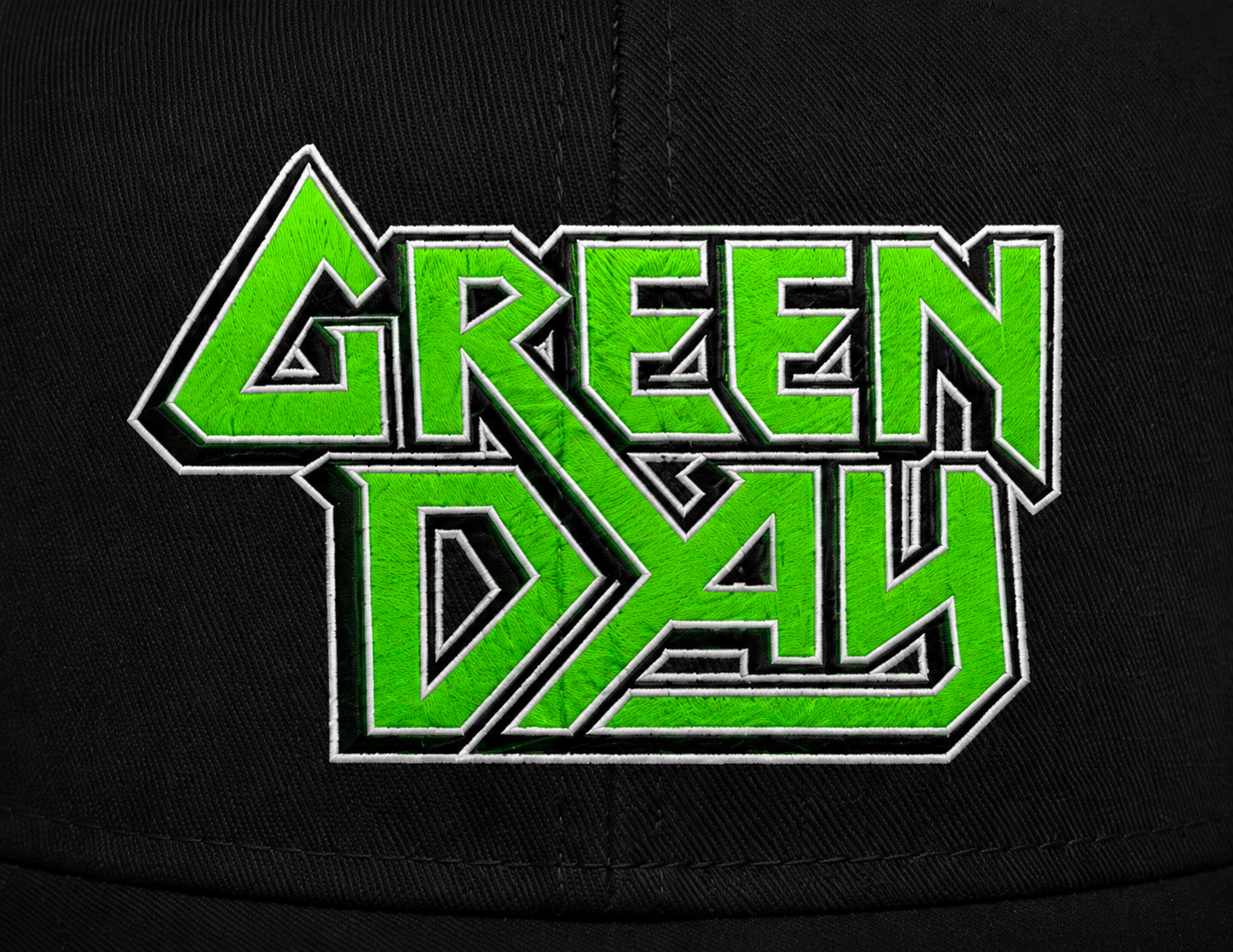 Green Day Unisex Snapback Cap With Toxic Green Angular Logo Design 