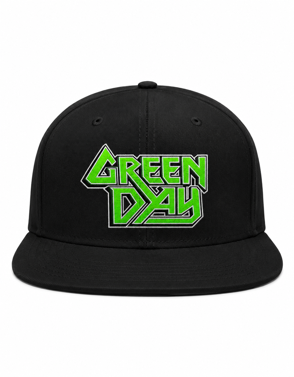 Green Day Unisex Snapback Cap With Toxic Green Angular Logo Design 
