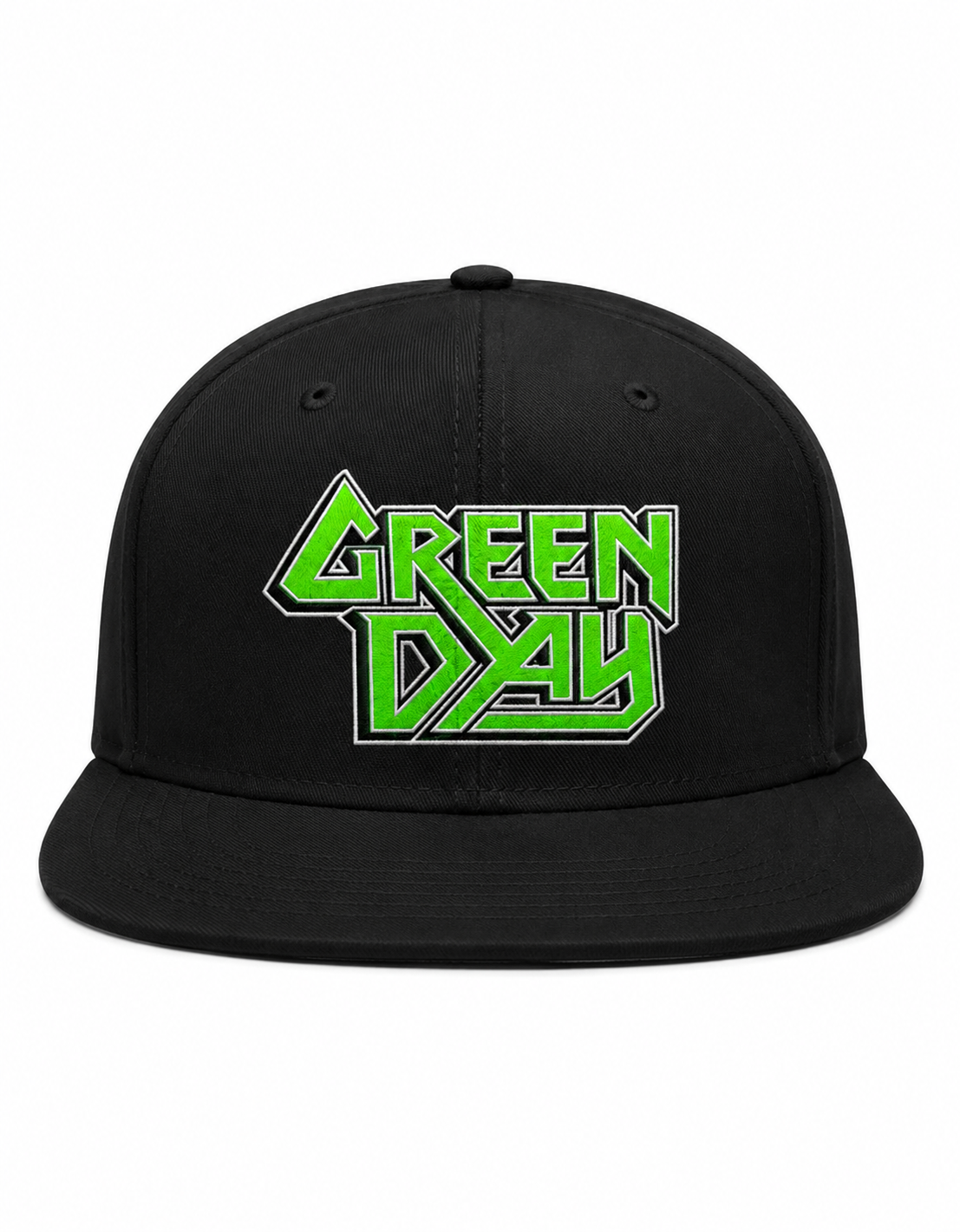 Green Day Unisex Snapback Cap With Toxic Green Angular Logo Design 
