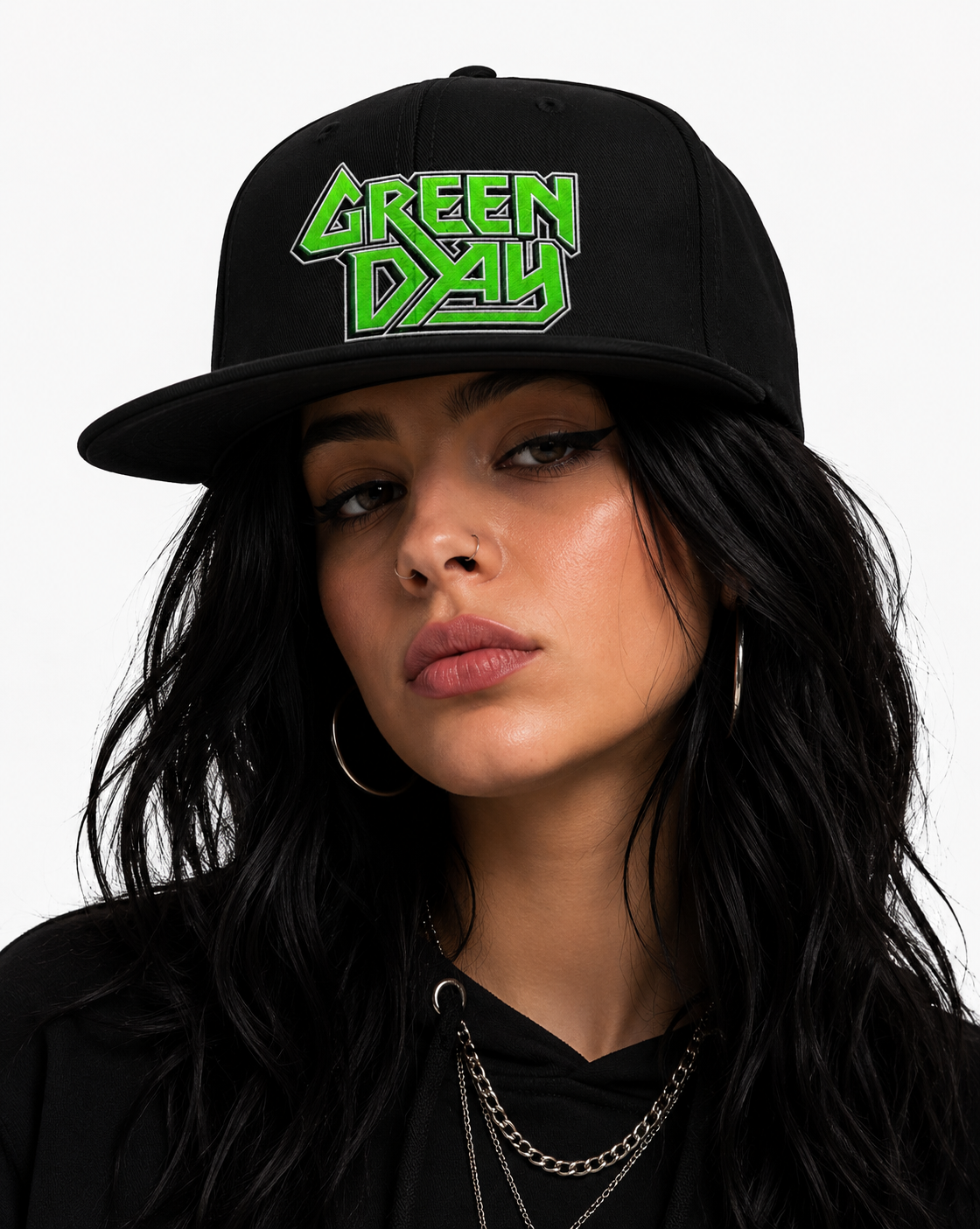 Green Day Unisex Snapback Cap With Toxic Green Angular Logo Design 