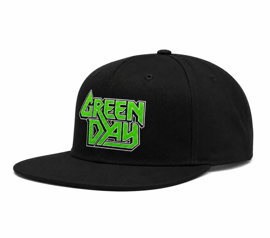 Green Day Unisex Snapback Cap With Toxic Green Angular Logo Design 