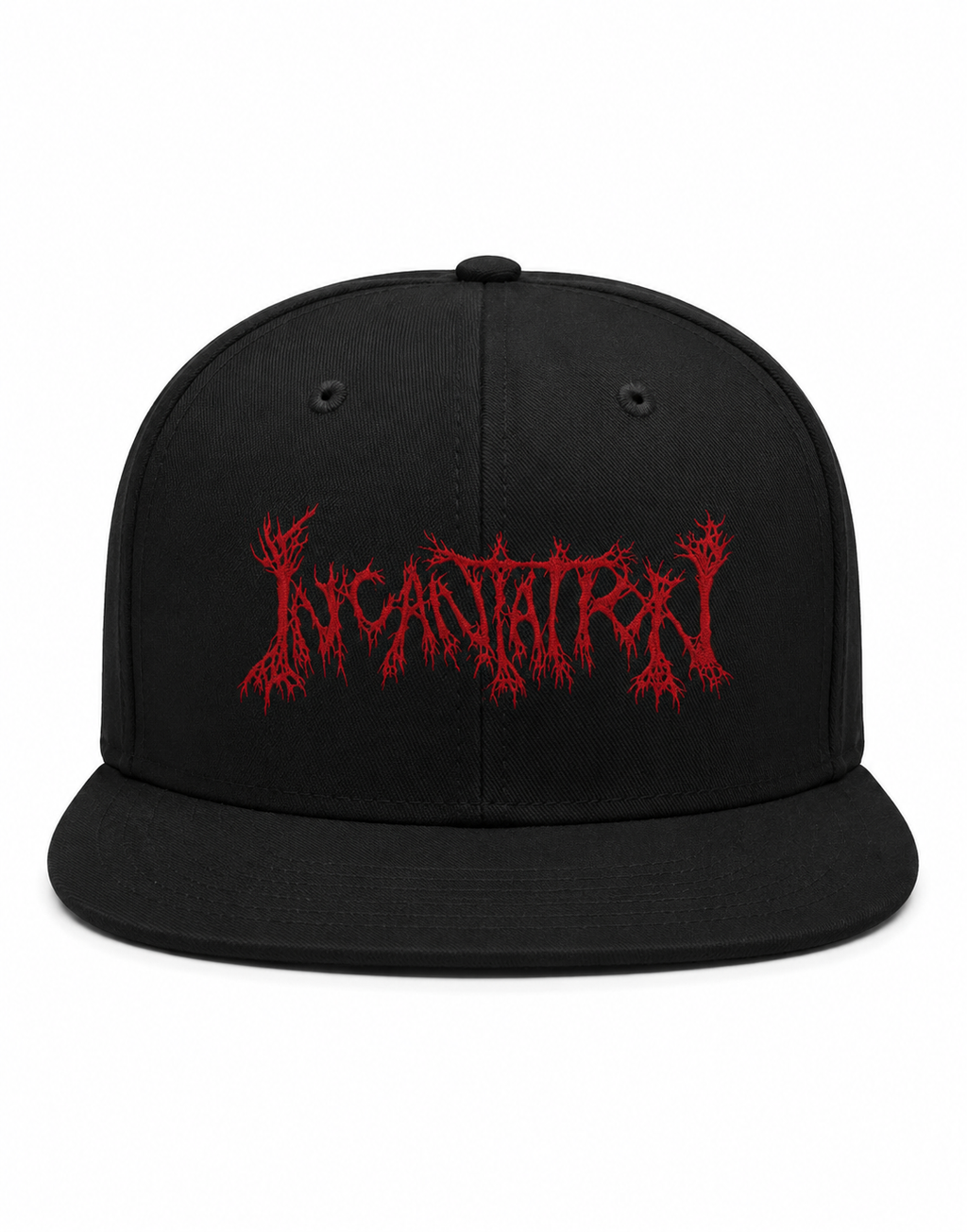  Incantation Unisex Snapback Cap With Blood Red Thorned Logo Design