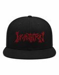  Incantation Unisex Snapback Cap With Blood Red Thorned Logo Design