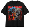 Iron Maiden Unisex Oversized Graphic T-Shirt Red Eddie Apocalypse Design Front 