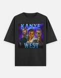 Kanye West neon electric skyline unisex oversized graphic T-shirt front look with thunder energy and bold visual impact.
