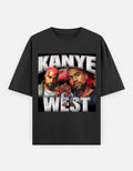 Kanye West Silver Luxury Legacy unisex oversized graphic t-shirt featuring bold cosmic streetwear design in 100% cotton. 
