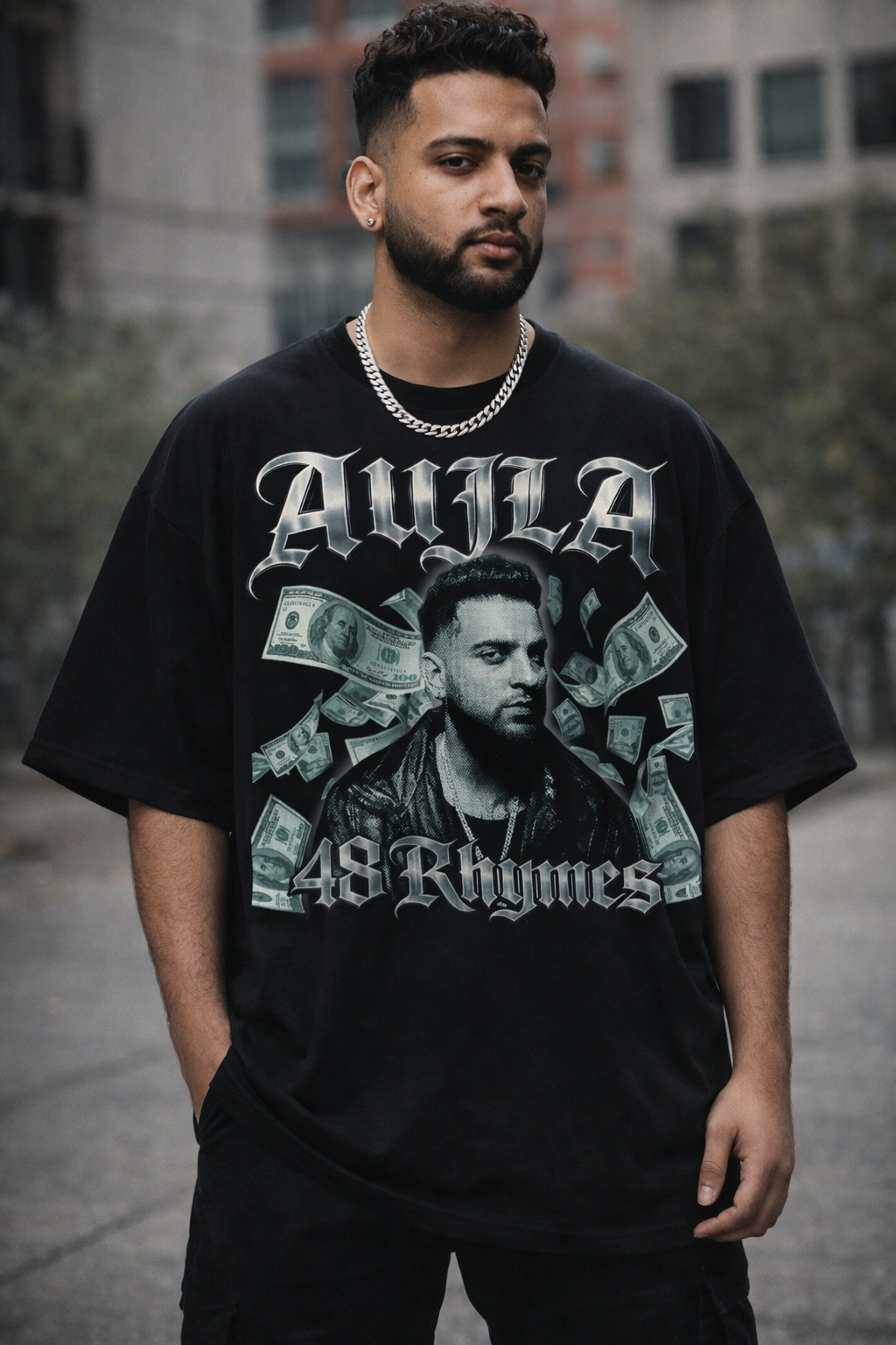 Live It Up oversized graphic T-shirt for men in 100% cotton, bold streetwear apparel with high energy, attitude & standout style.