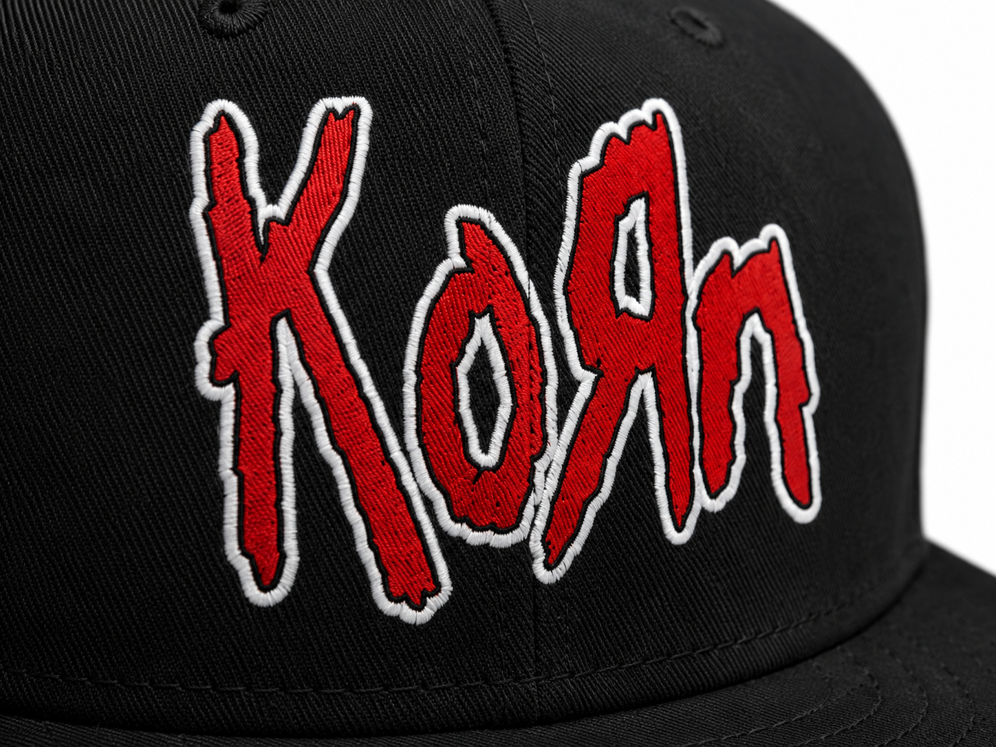 Korn Nu Metal Unisex Snapback Cap With Red Scratched Metal Design 

