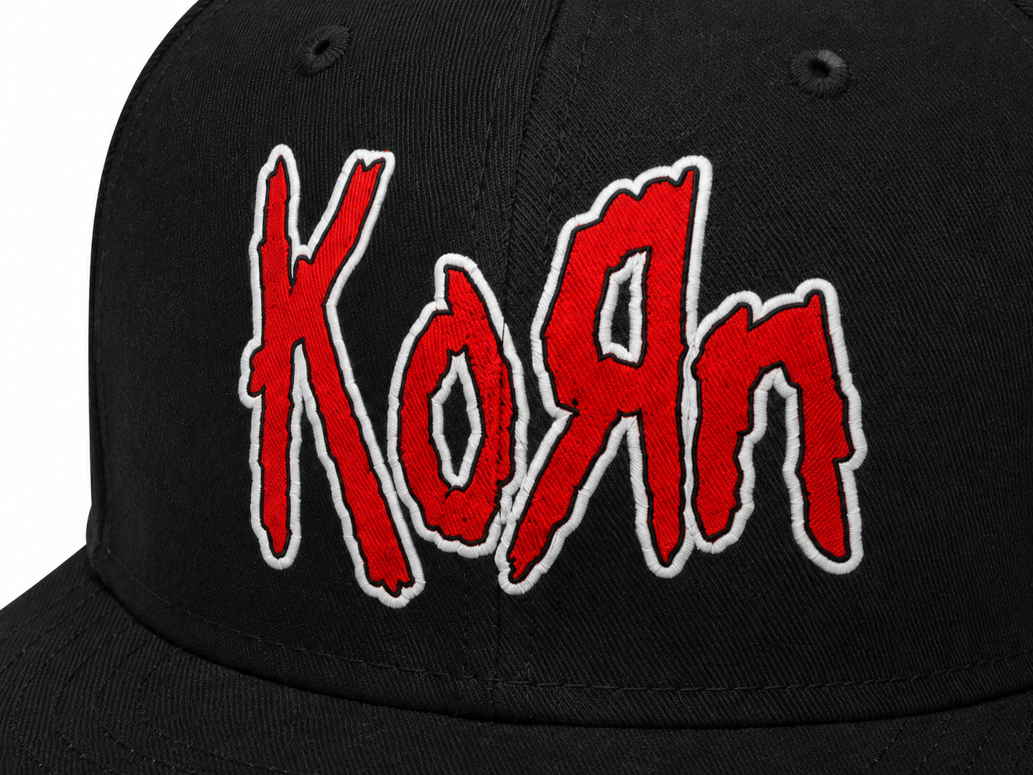 Korn Nu Metal Unisex Snapback Cap With Red Scratched Metal Design 
