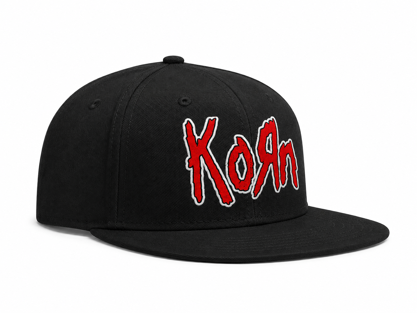 Korn Nu Metal Unisex Snapback Cap With Red Scratched Metal Design 
