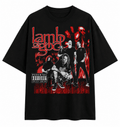 Lamb Of God Unisex Oversized Graphic T-Shirt  Blood Red Band Collage Chaos Design Front 