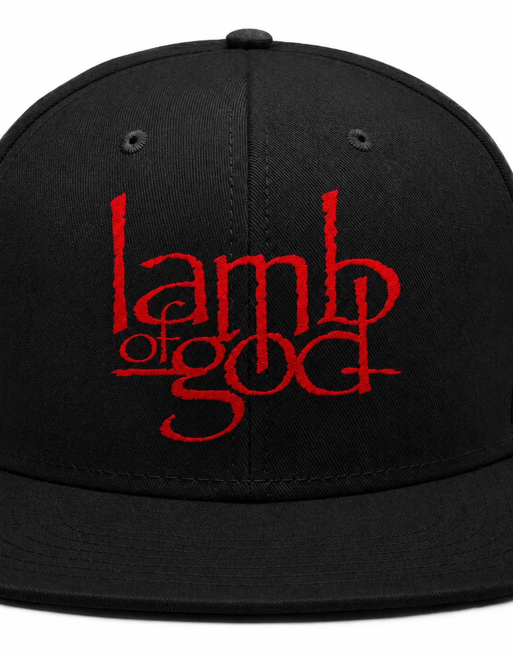 Lamb of God Unisex Snapback Cap With Blood Red Distressed Lettering Design