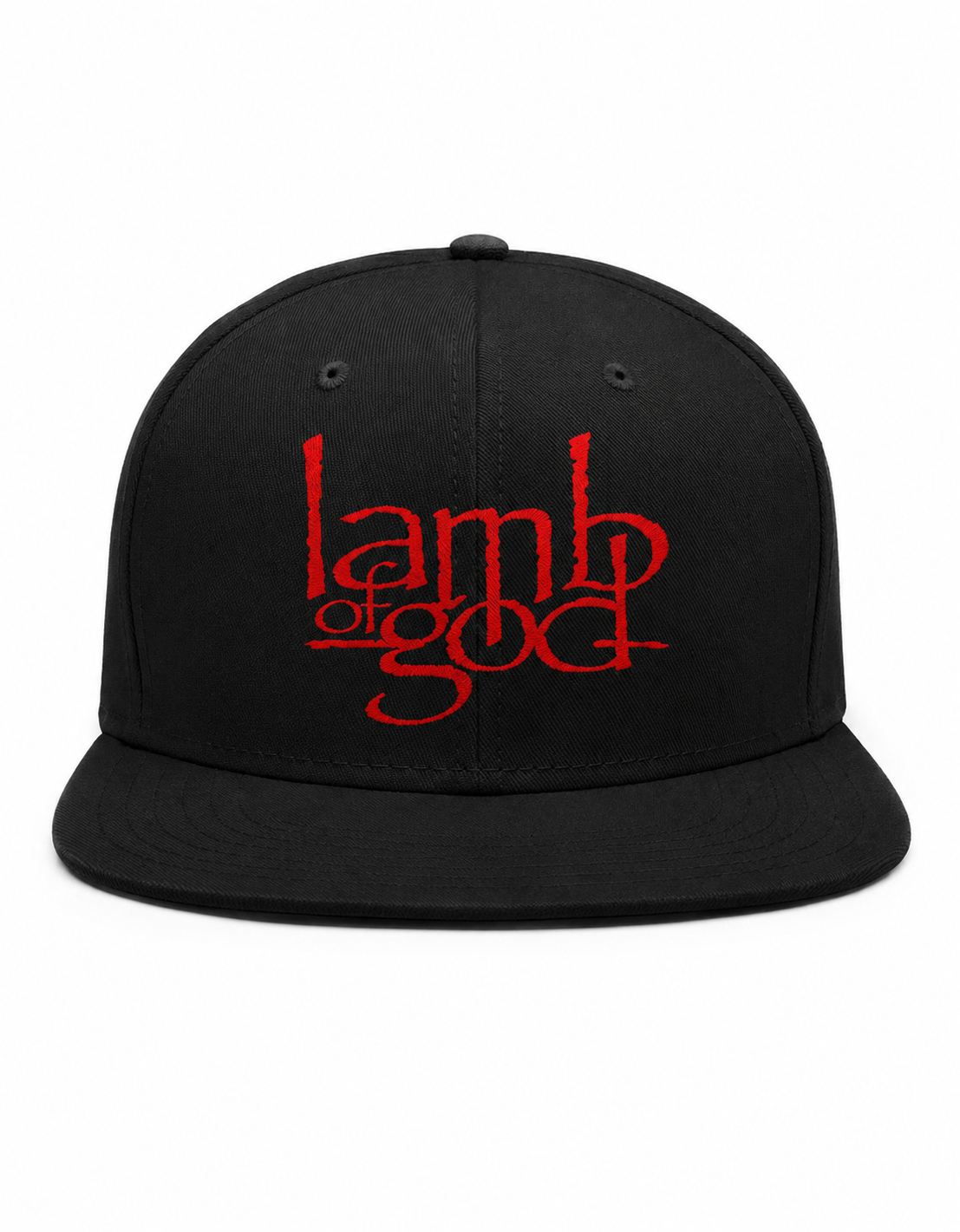 Lamb of God Unisex Snapback Cap With Blood Red Distressed Lettering Design