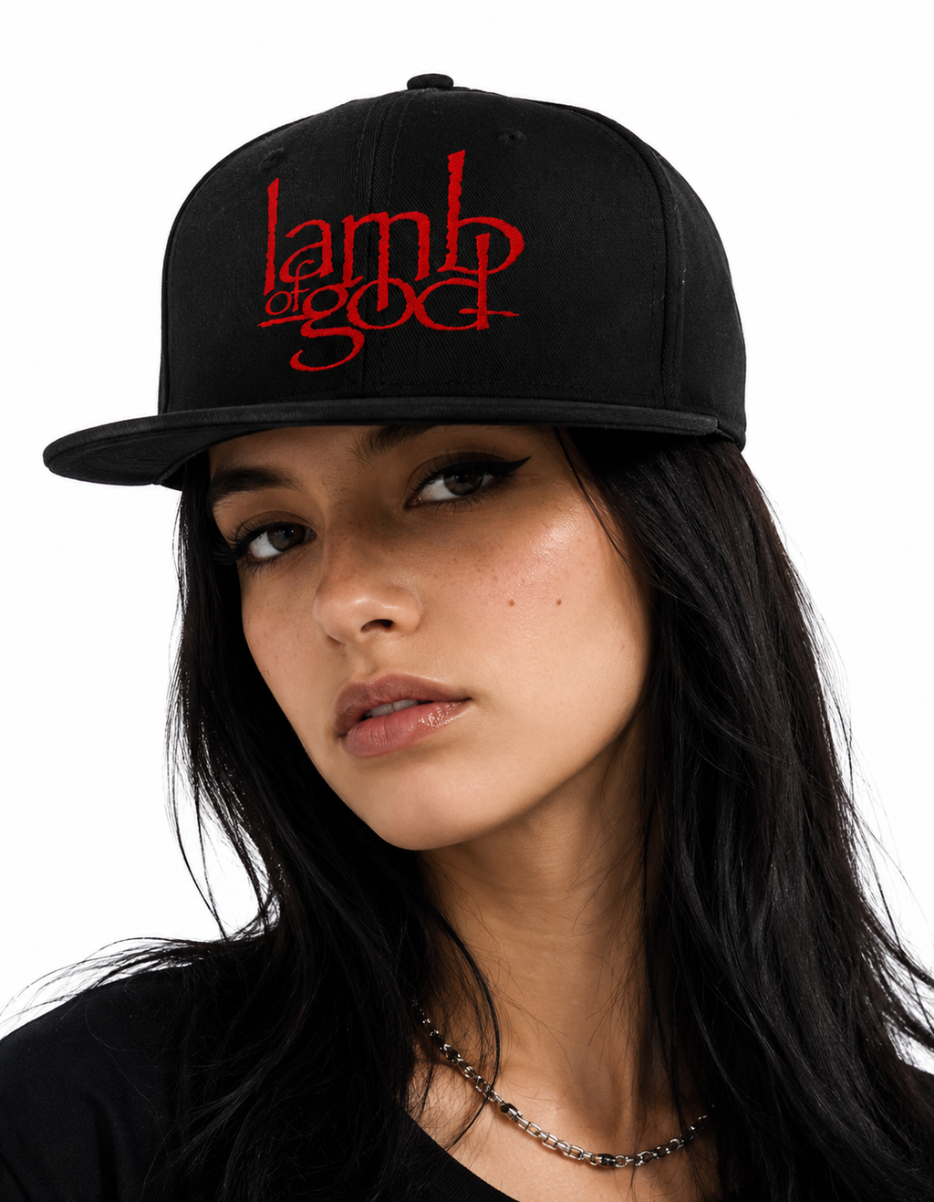 Lamb of God Unisex Snapback Cap With Blood Red Distressed Lettering Design