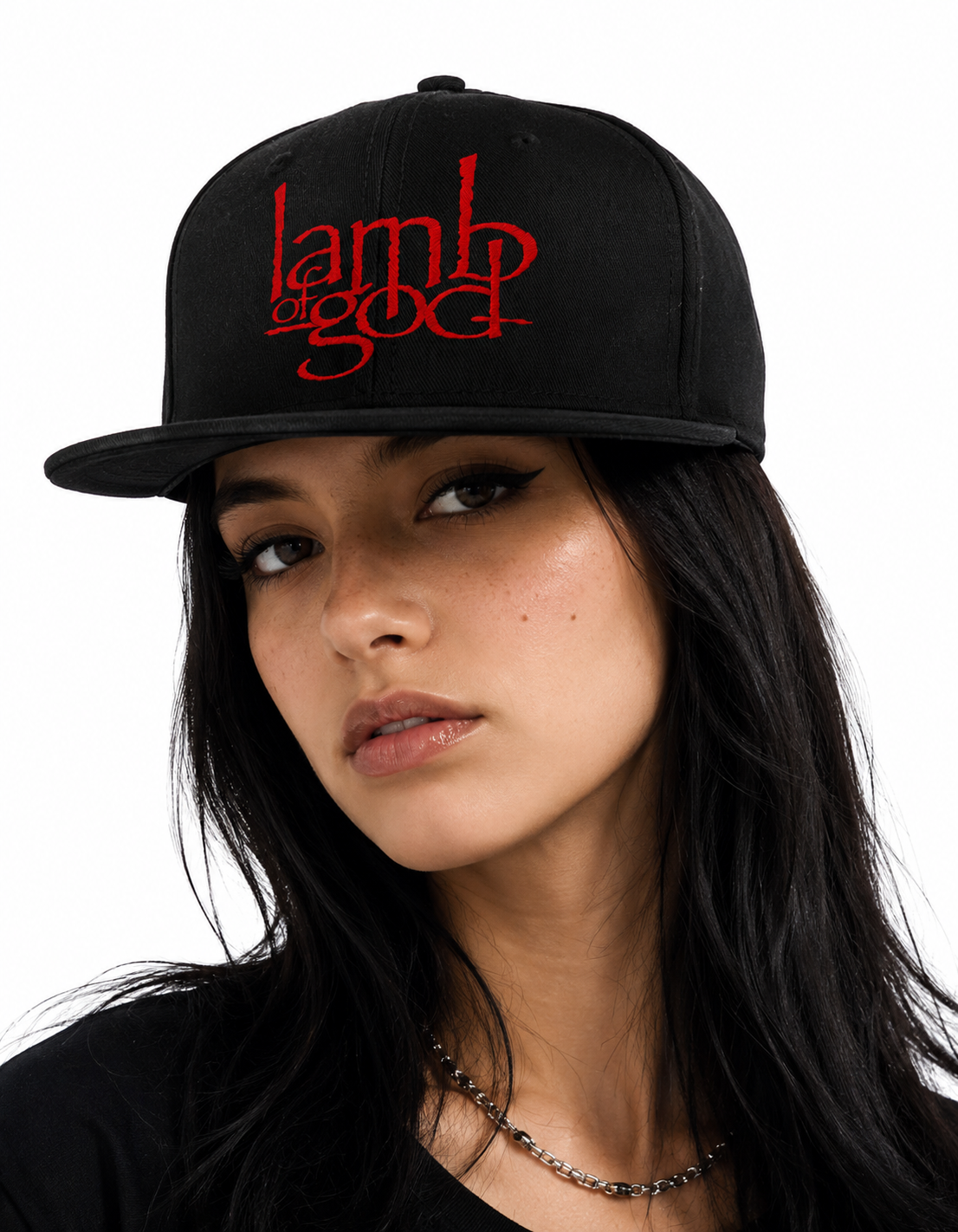 Lamb of God Unisex Snapback Cap With Blood Red Distressed Lettering Design