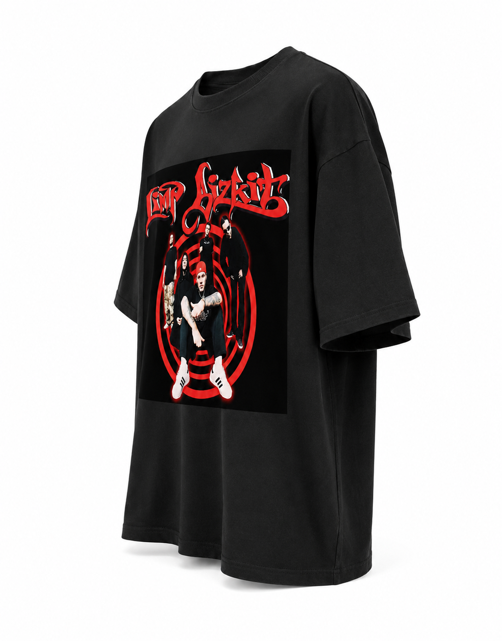 Limp Bizkit Unisex Oversized Graphic T-Shirt With Blood Red Graffiti Band Collage Design 