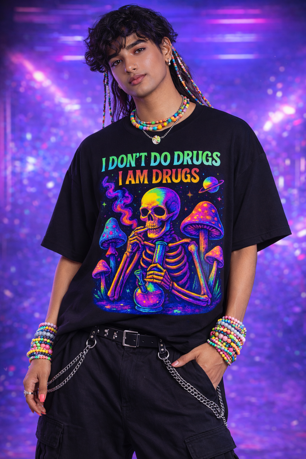 Psychedelisches Psytrance T-Shirt mit Aufdruck