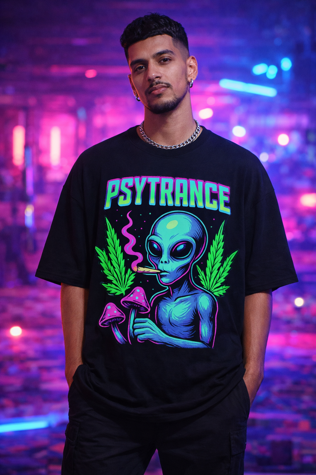 Psytrance Unisex Oversized Klassisches T-Shirt