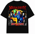 Megadeth Unisex Oversized Graphic T-Shirt Nuclear Orange Vic Rattlehead Apocalypse Design Front 