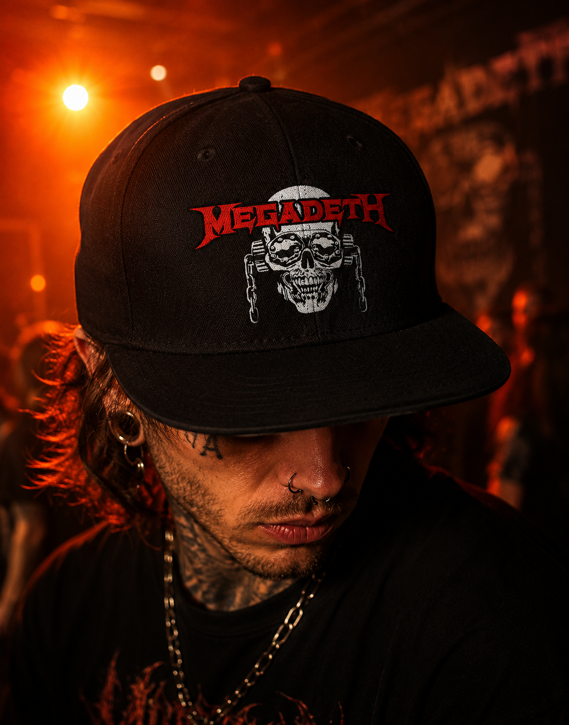 Megadeth Symphonies Of Destruction Ash Grey Industrial Lettering Unisex Snapback Cap