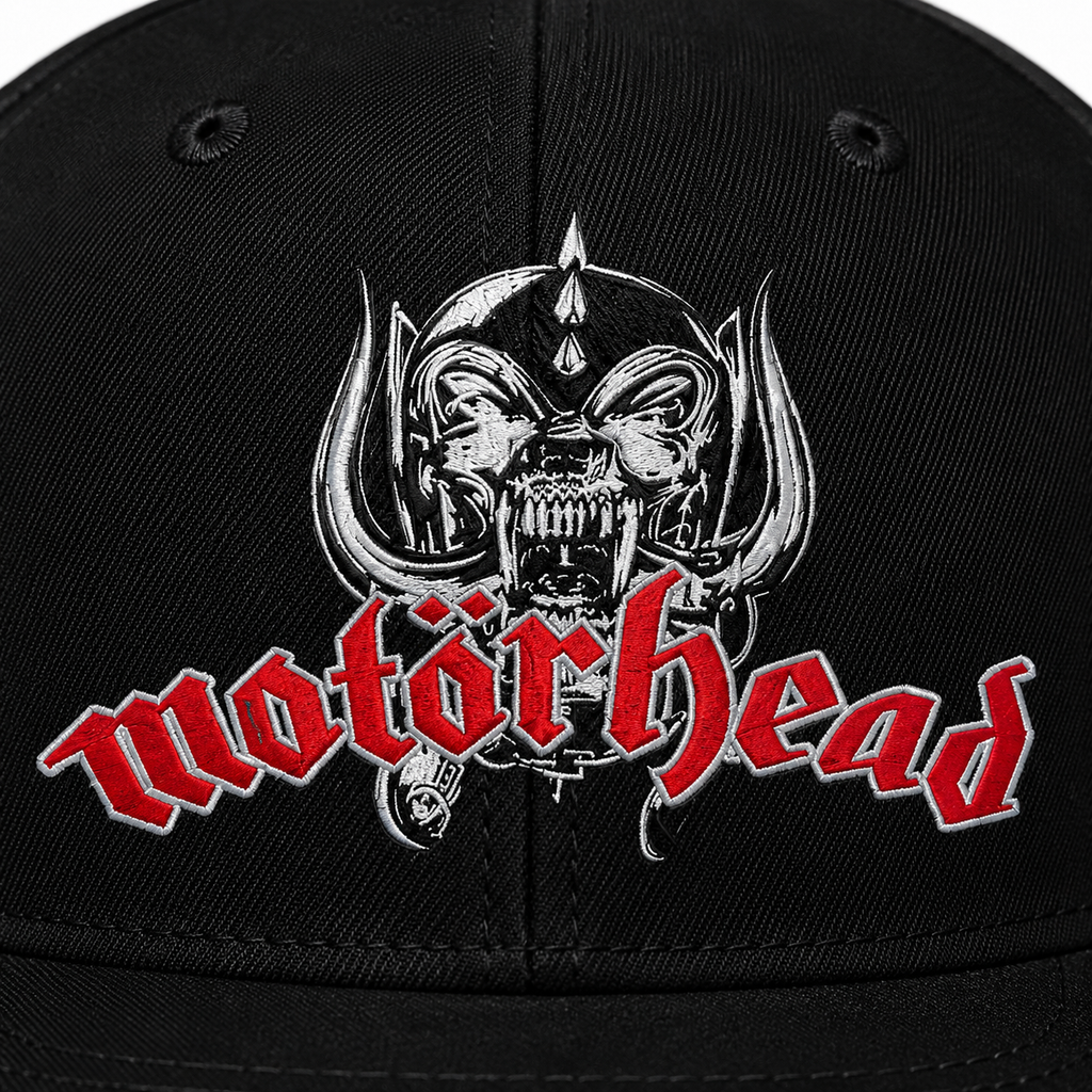 Motordeath Unisex Snapback Cap With Blood Red Warpig Emblem Design 
